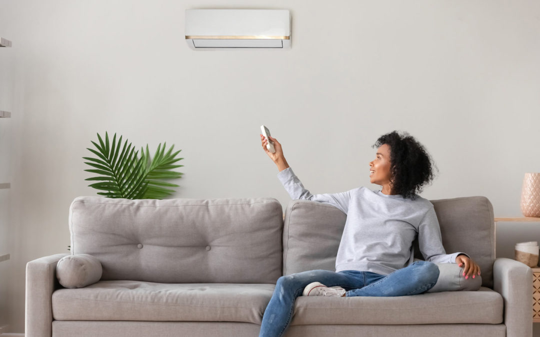 woman enjoying home ac