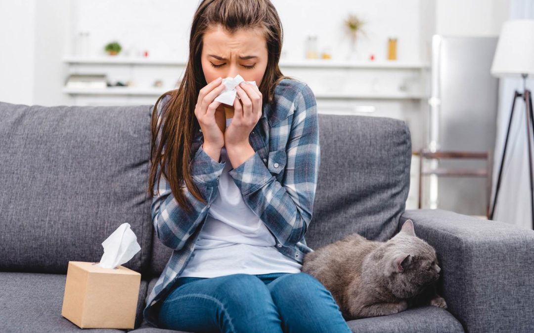 woman suffering from allergies